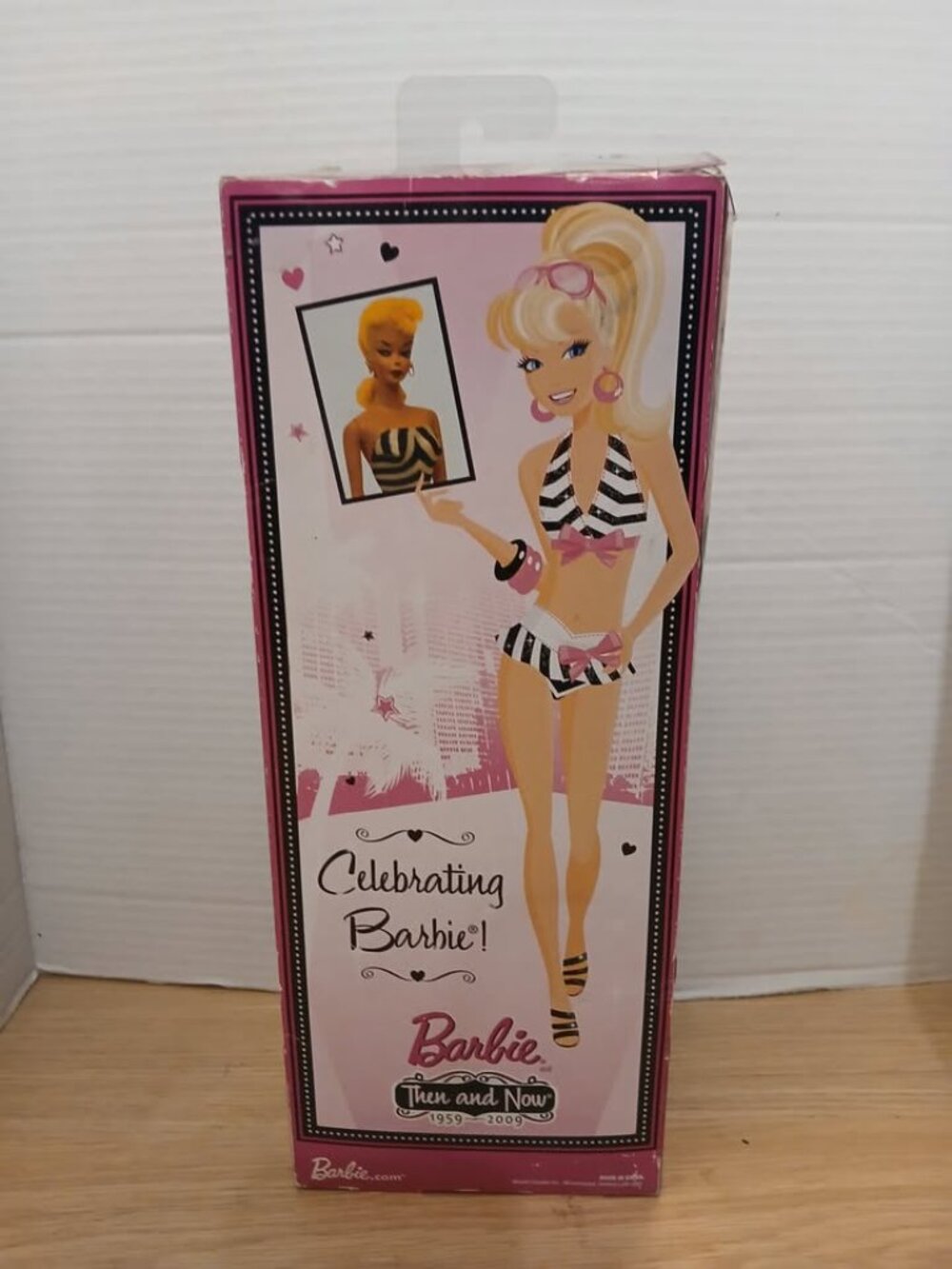 Barbie Then Now 1959-2009 Bathing Suit Zebra Pink Bikini  Doll - Picture 6 of 10